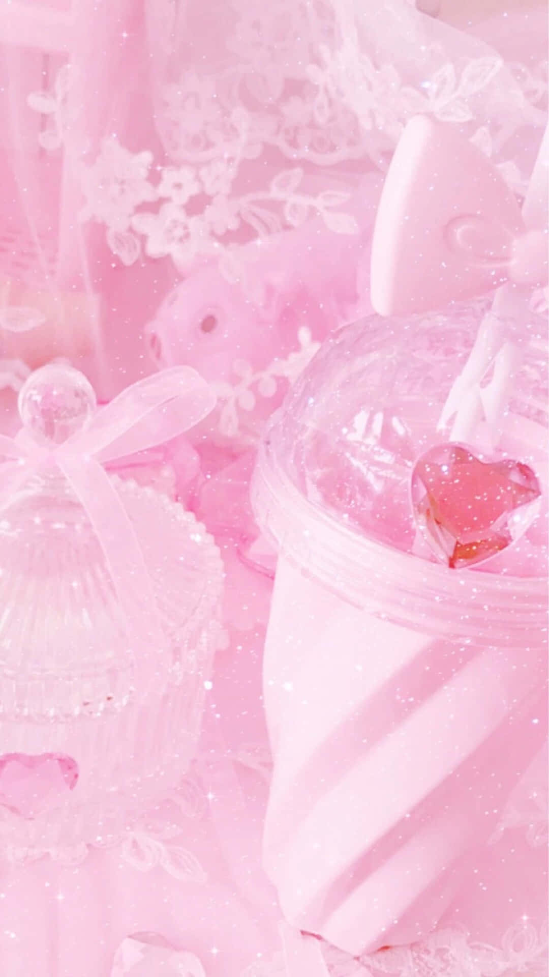 Soft, calming tones of pink evoke a sense of joy. Wallpaper