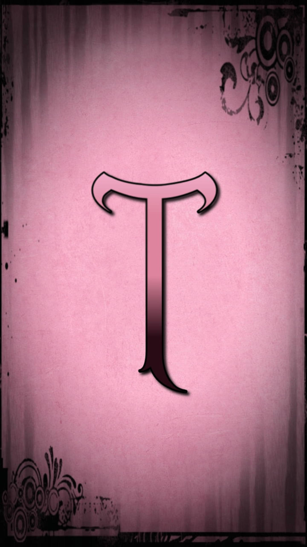 Pink And Black Letter T Wallpaper