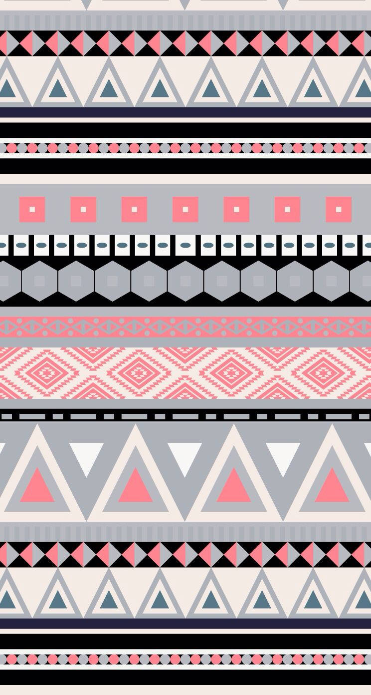 Pink And Black Tribal Pattern Wallpaper