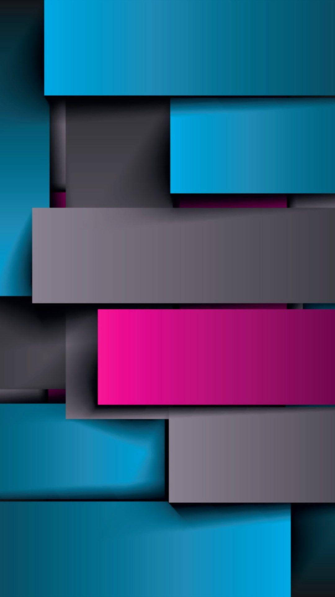 Líneasabstractas De Color Rosa Y Azul. Fondo de pantalla