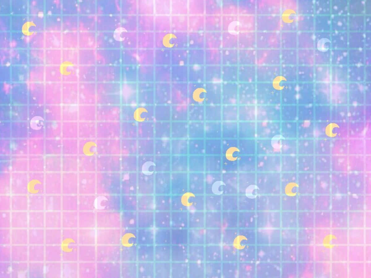 Pink And Blue Aesthetic Grid Wallpaper