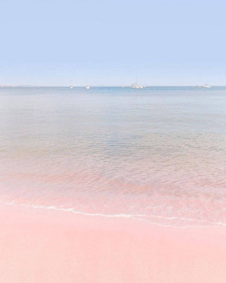 Pink And Blue Beach Wallpaper