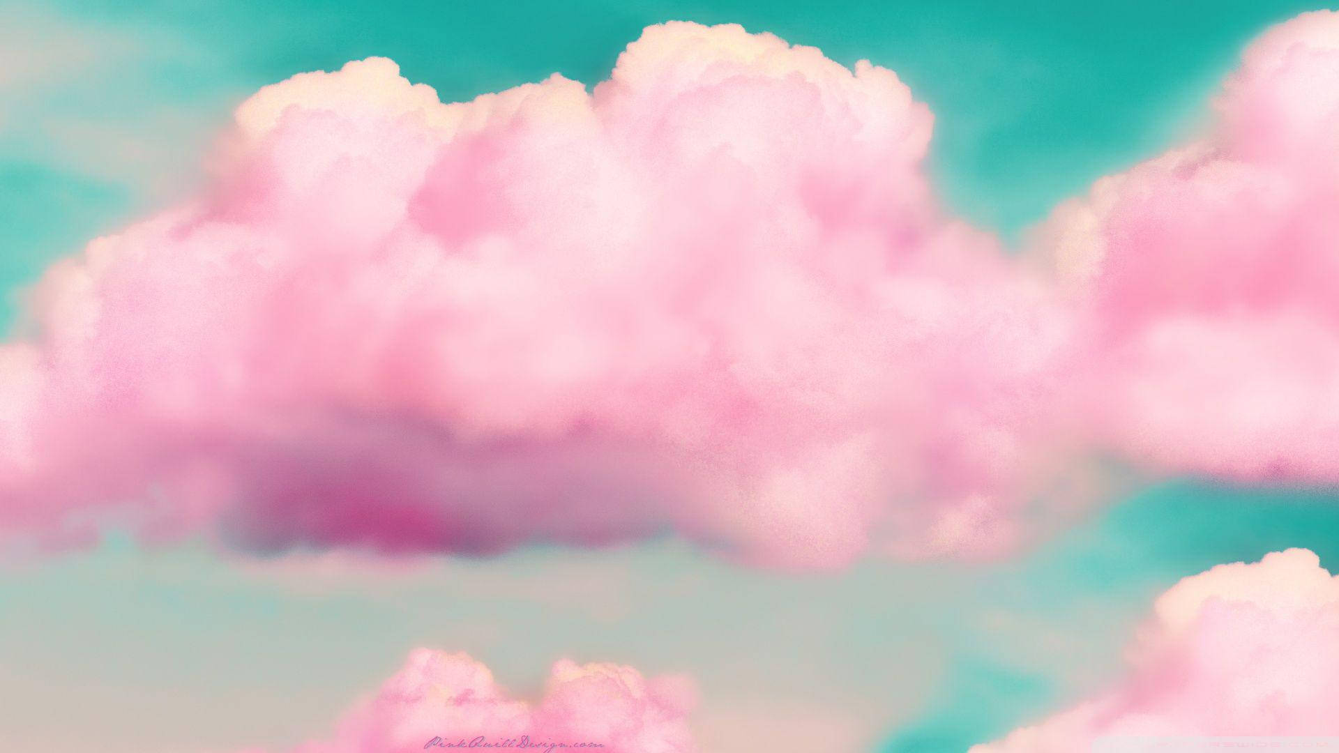 Pink And Blue Candy Clouds Wallpaper