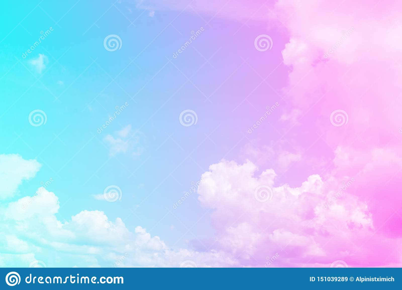 Pink And Blue Clouds With White Wallpaper