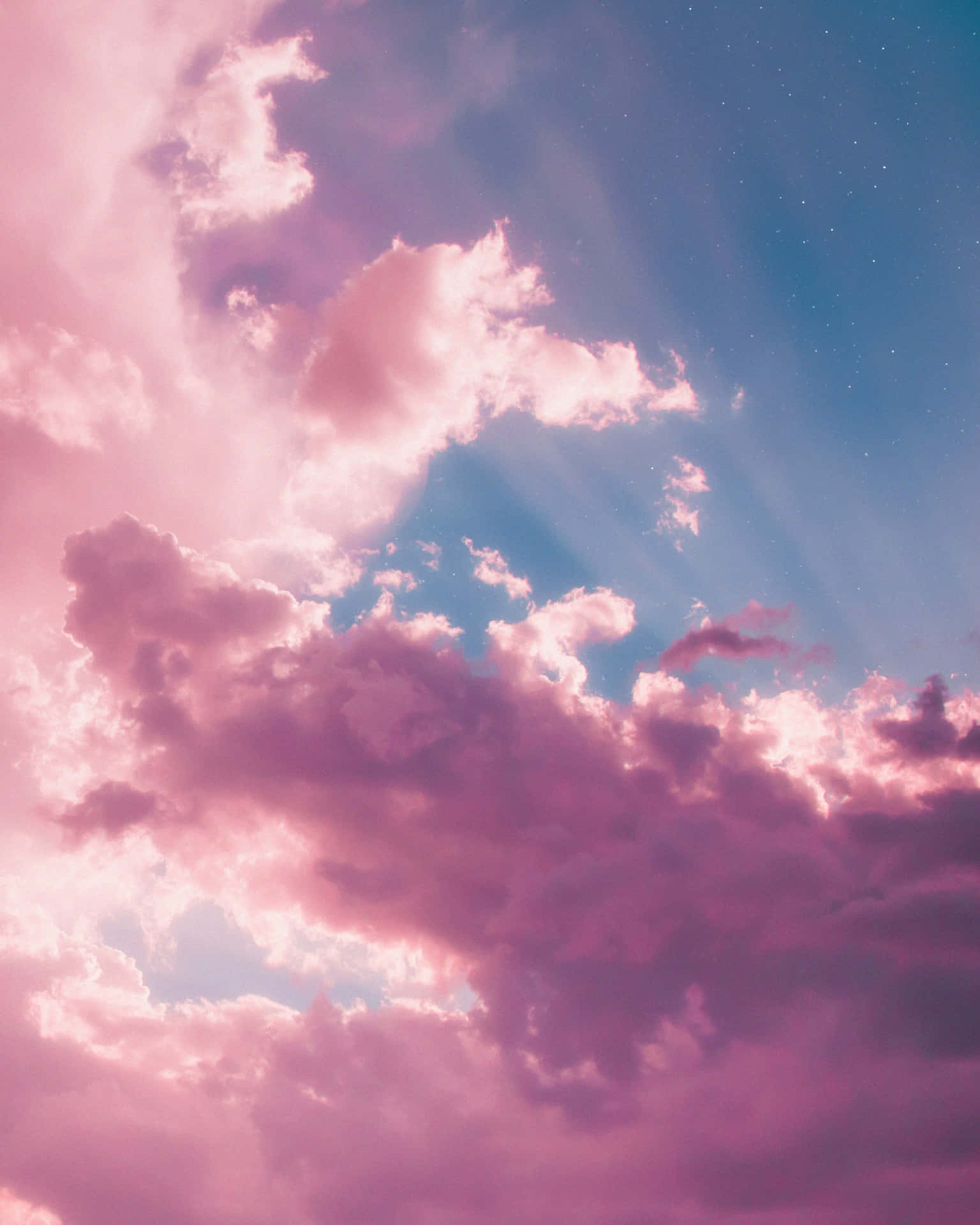 Altostratus Pink And Blue Clouds Wallpaper