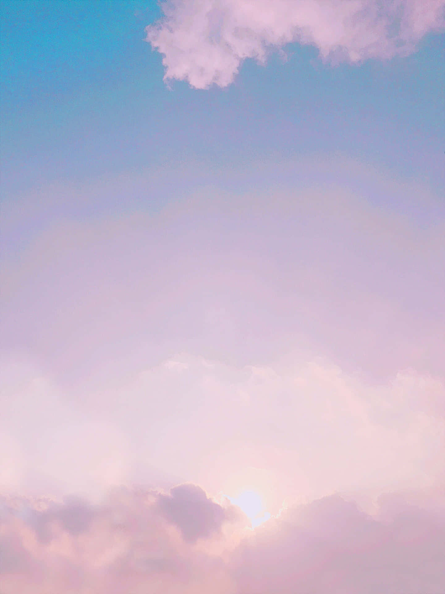 Dreamy Pink and Blue clouds in the sky Wallpaper