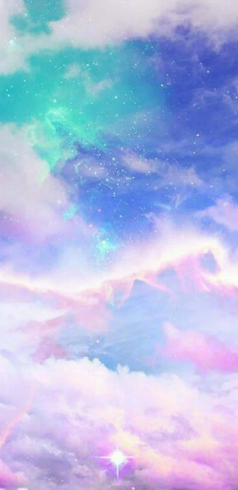 Enjoy the beauty of the sky with pink and blue clouds Wallpaper