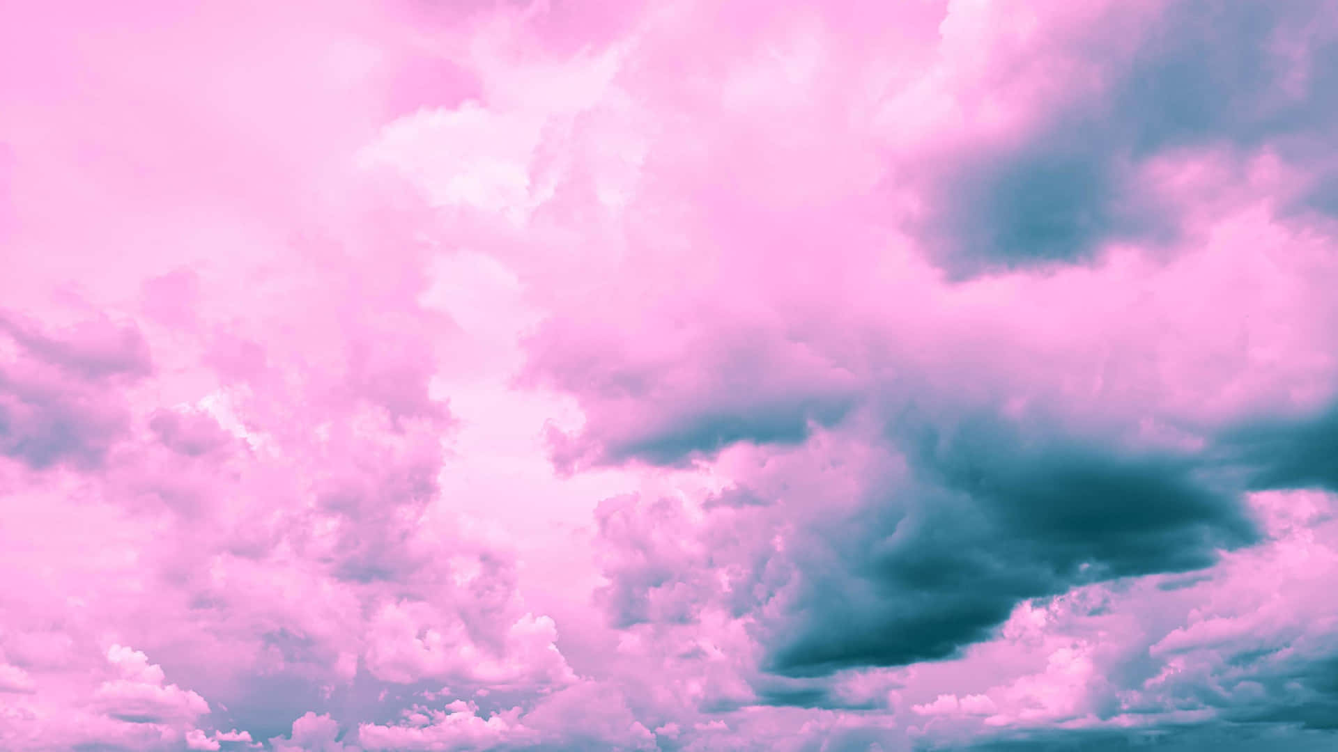 Flieghoch Mit Der Schönheit Von Pinken Und Blauen Wolken Wallpaper