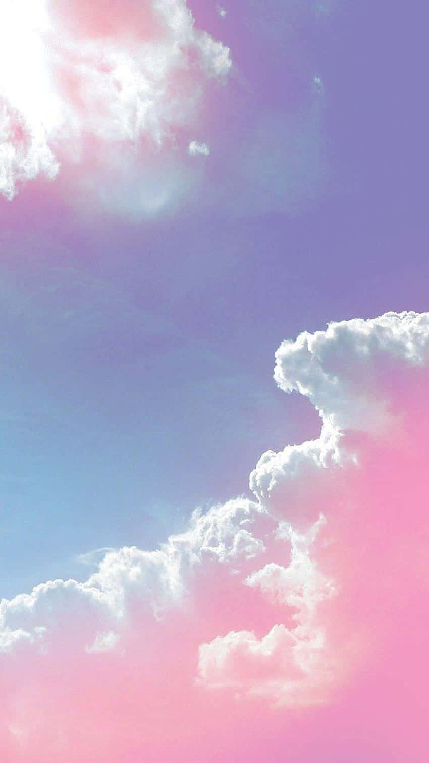 “peaceful Sky Of Pink And Blue Clouds” Wallpaper