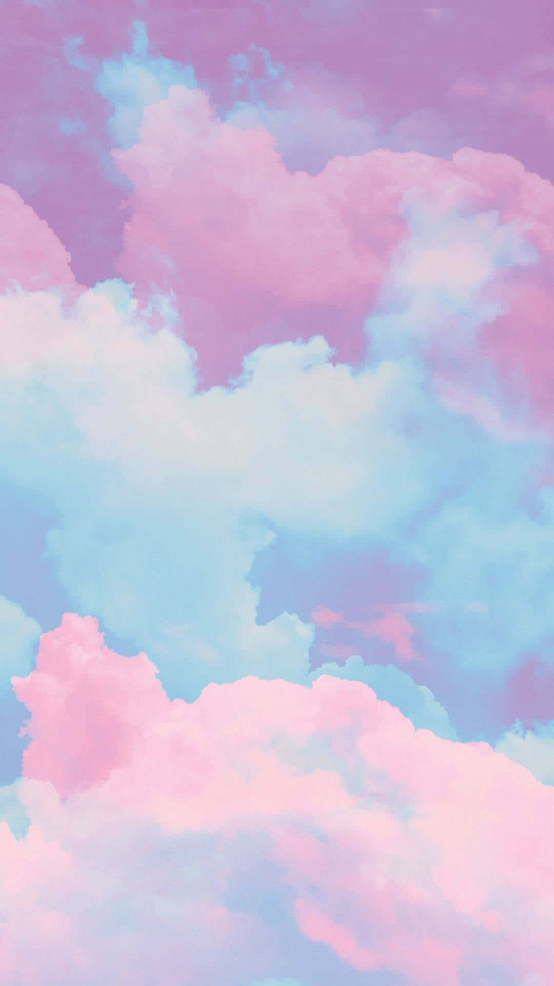 Den magiske lyserøde og blå skyer vil fylde væggene. Wallpaper