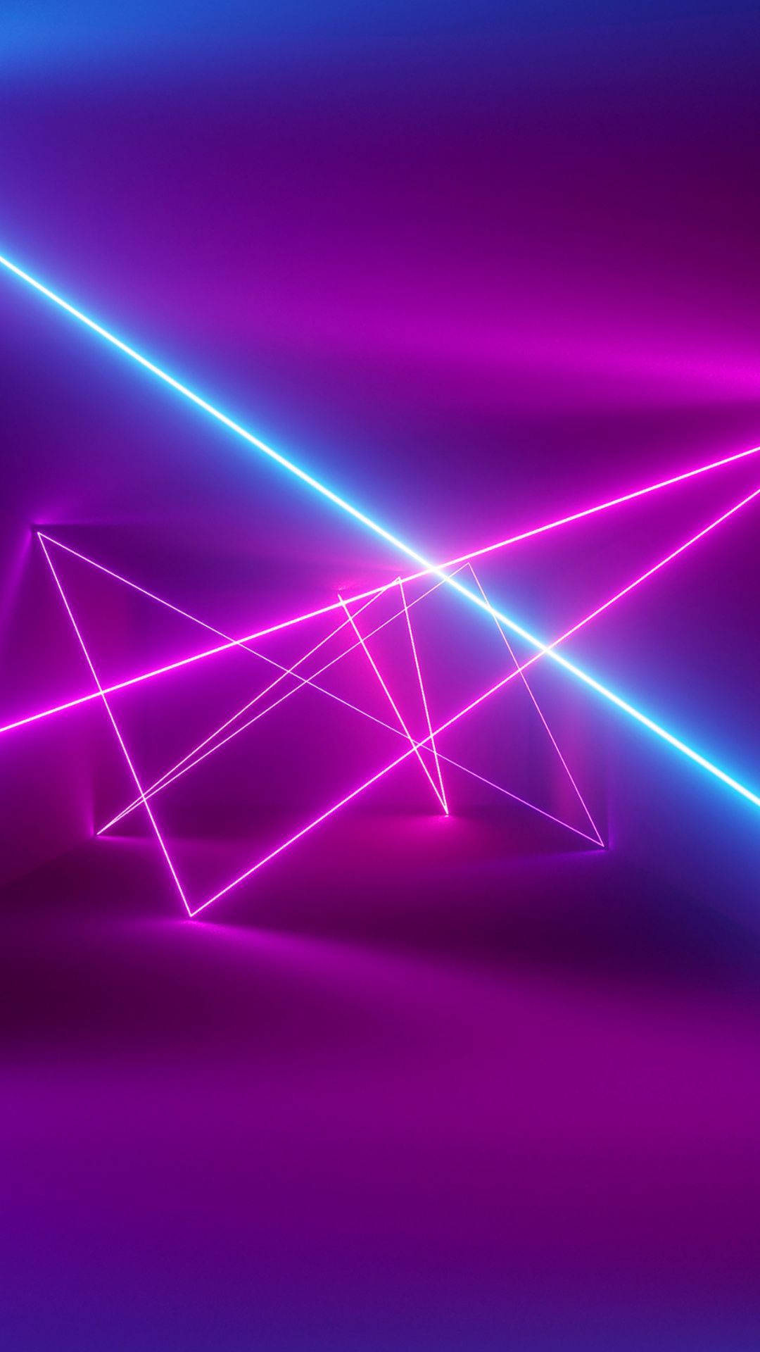 Pink And Blue Neon Lines Wallpaper