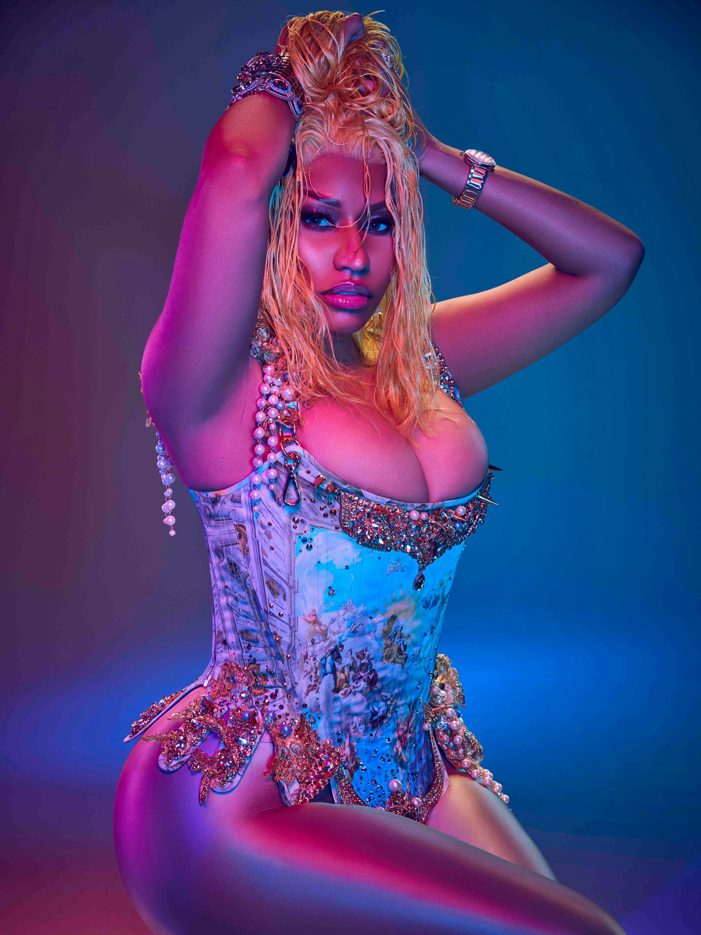 Pink And Blue Nicki Minaj HD Wallpaper