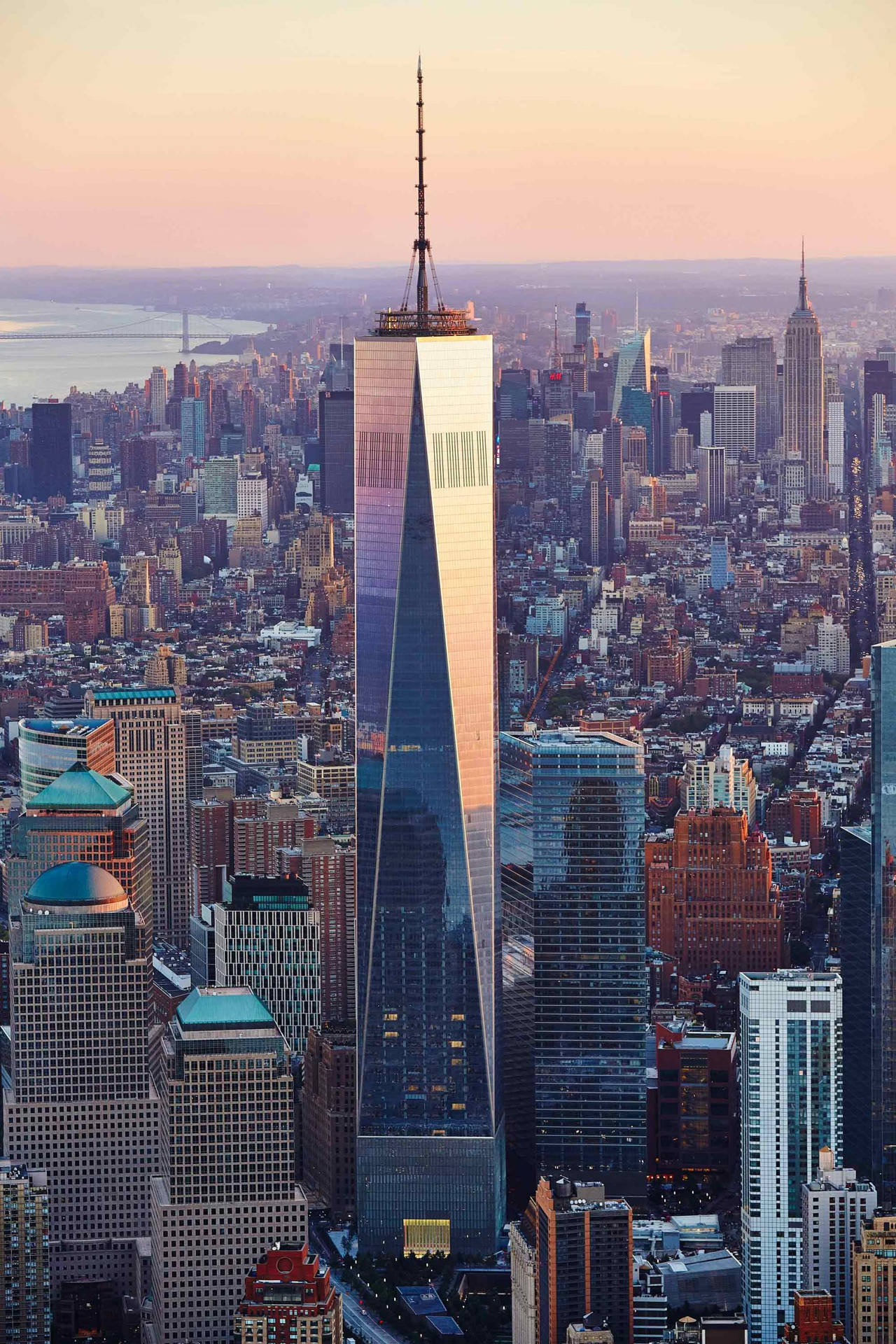 Rosadoy Azul One World Trade Center. Fondo de pantalla