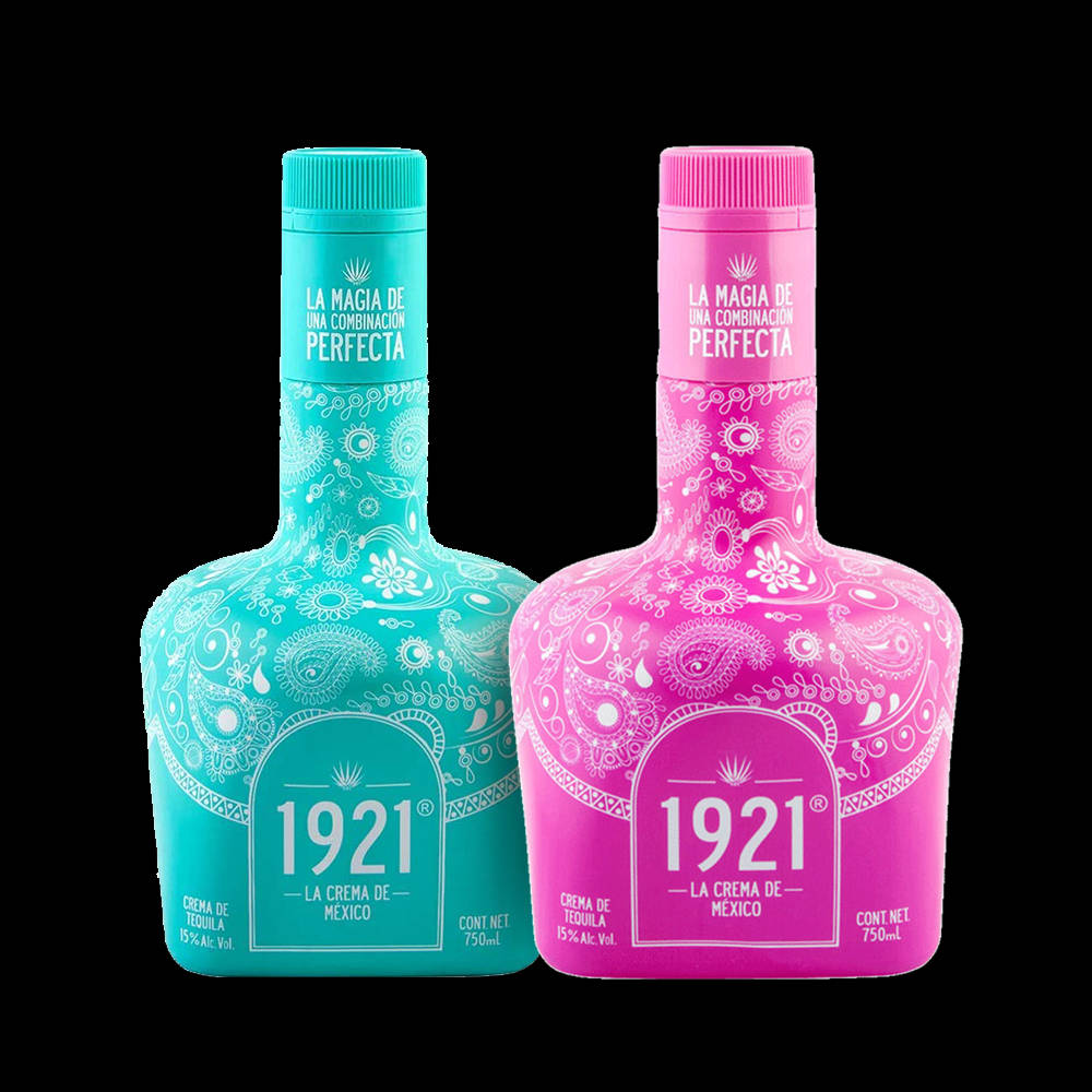 Pink And Blue Pack Crema De Tequila 1921 Irresistible 750 Ml Wallpaper