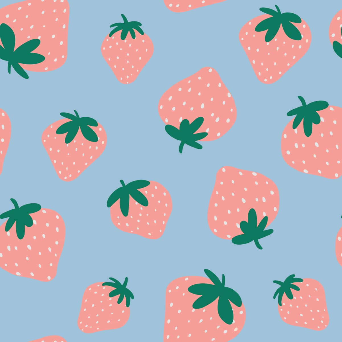 Pink And Blue Pastel Cute Strawberry Wallpaper