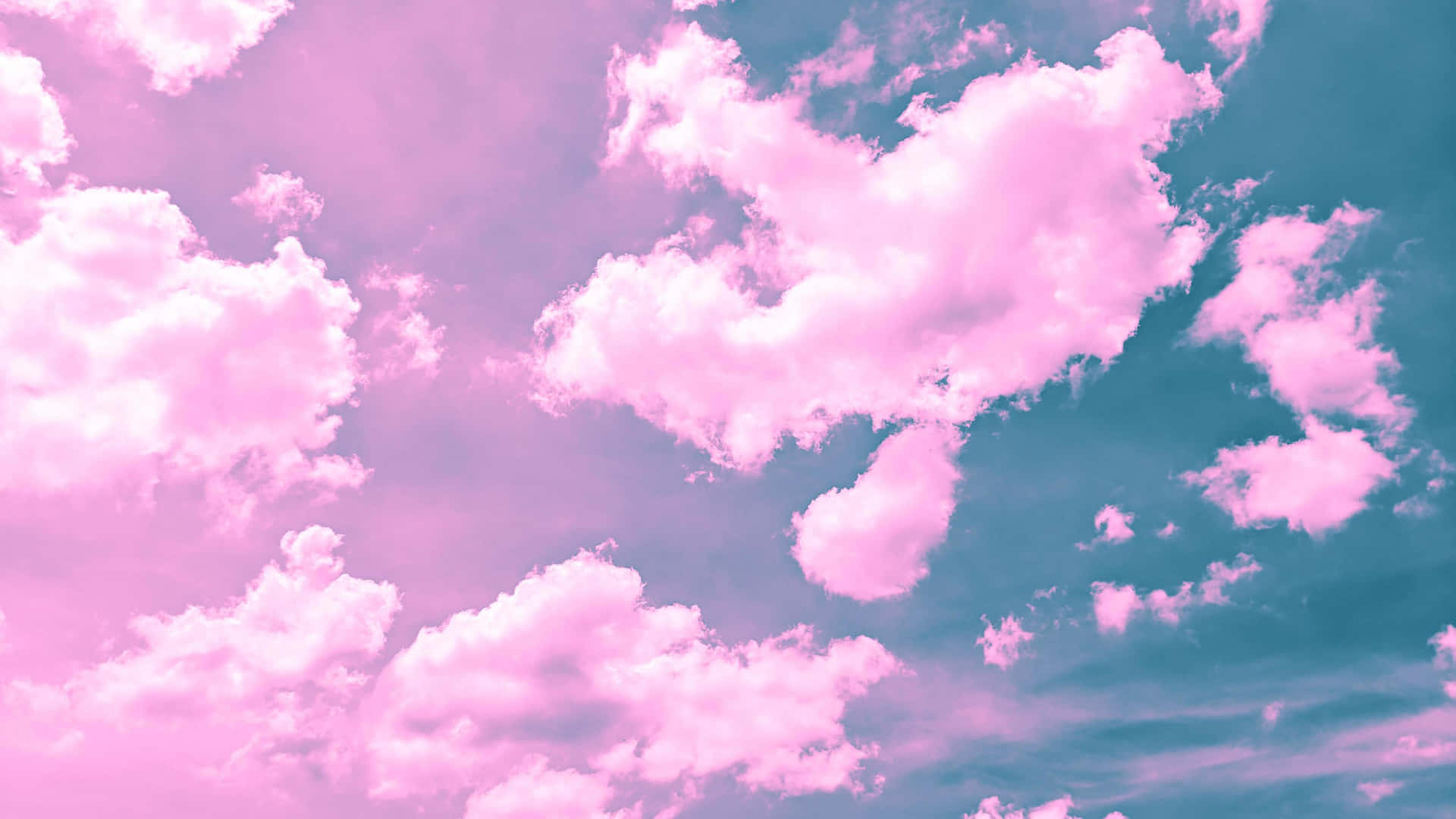 Pink And Blue-sky Clouds Desktop Pink Aesthetic Wallpaper