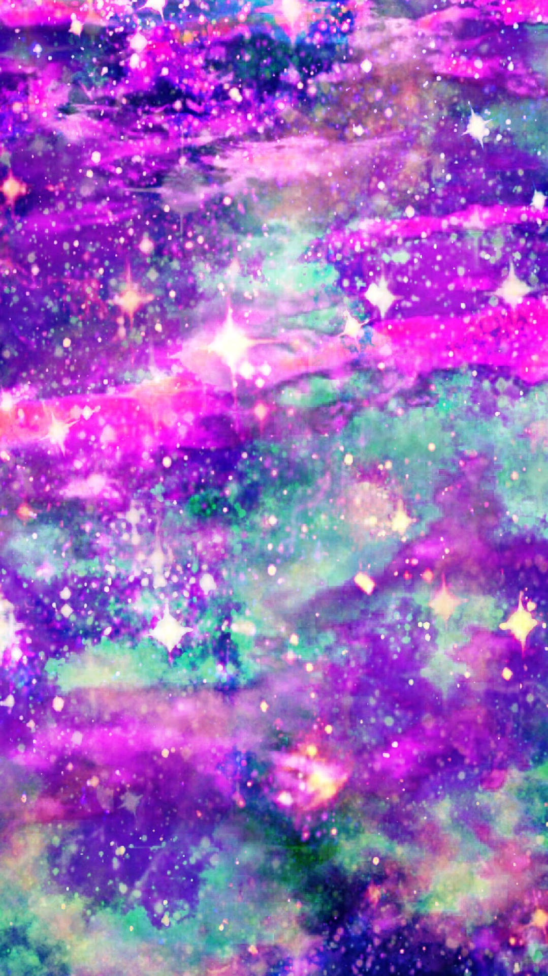 Pink And Blue Sparkly Stars Wallpaper