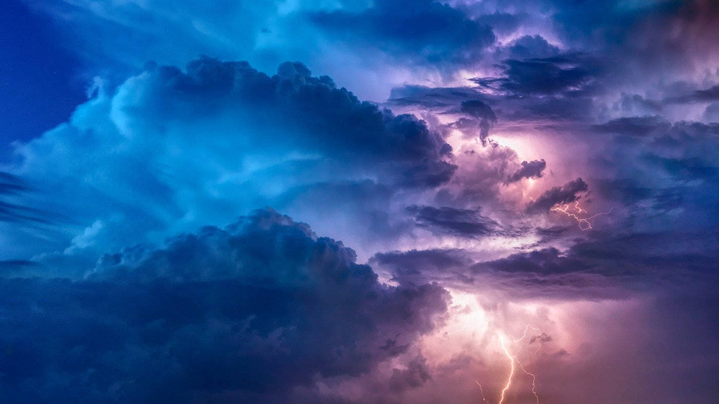 Pink And Blue Thunderstorm Wallpaper