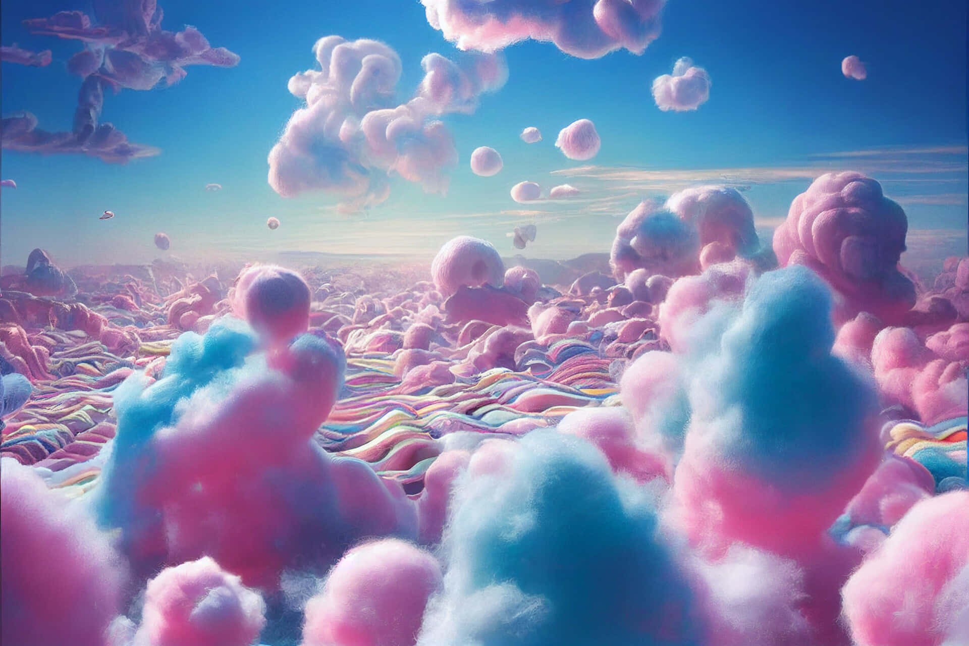 Pink And Blue Trippy Aesthetic Clouds Wallpaper