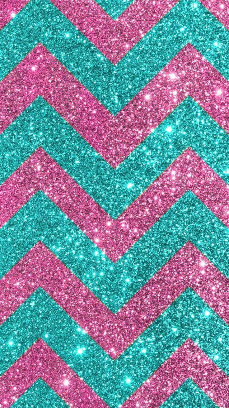 Pink And Blue Zigzag Sparkle Iphone Wallpaper