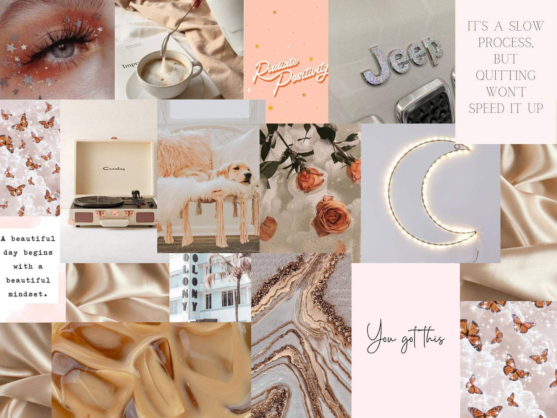 Pink And Brown Collage Neutral Background
