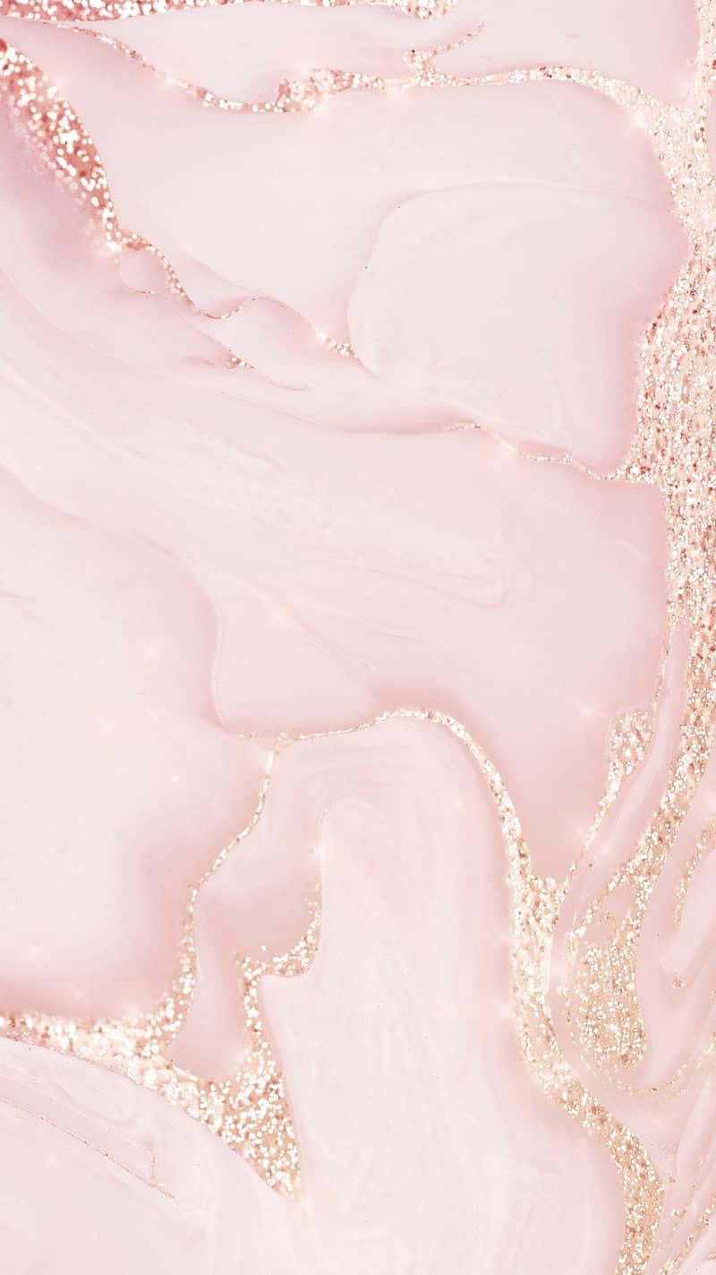 Pink Marble Wallpaper With Gold Glitter Wallpaper