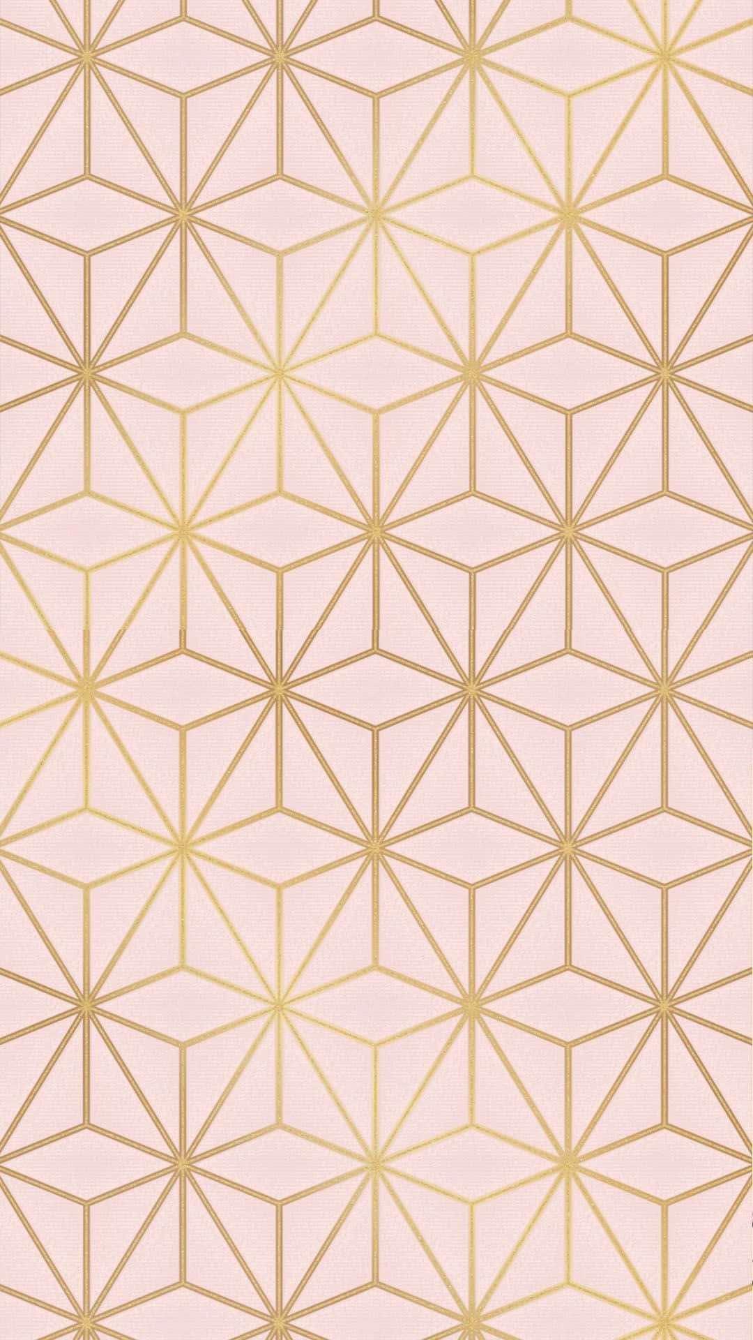 Einrosafarbenes Und Goldenes Geometrisches Muster Wallpaper