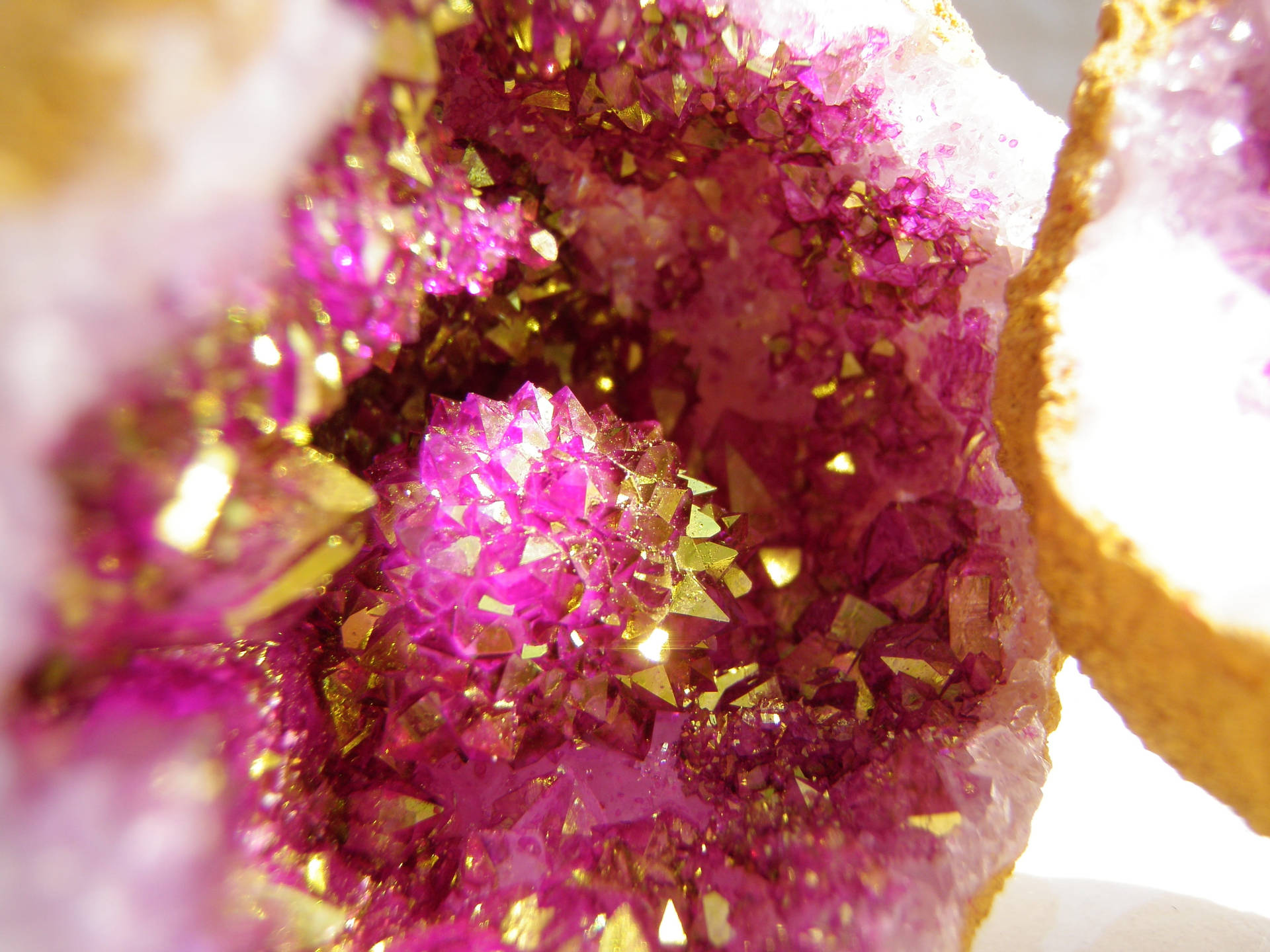 Pink And Gold Amethyst Wallpaper