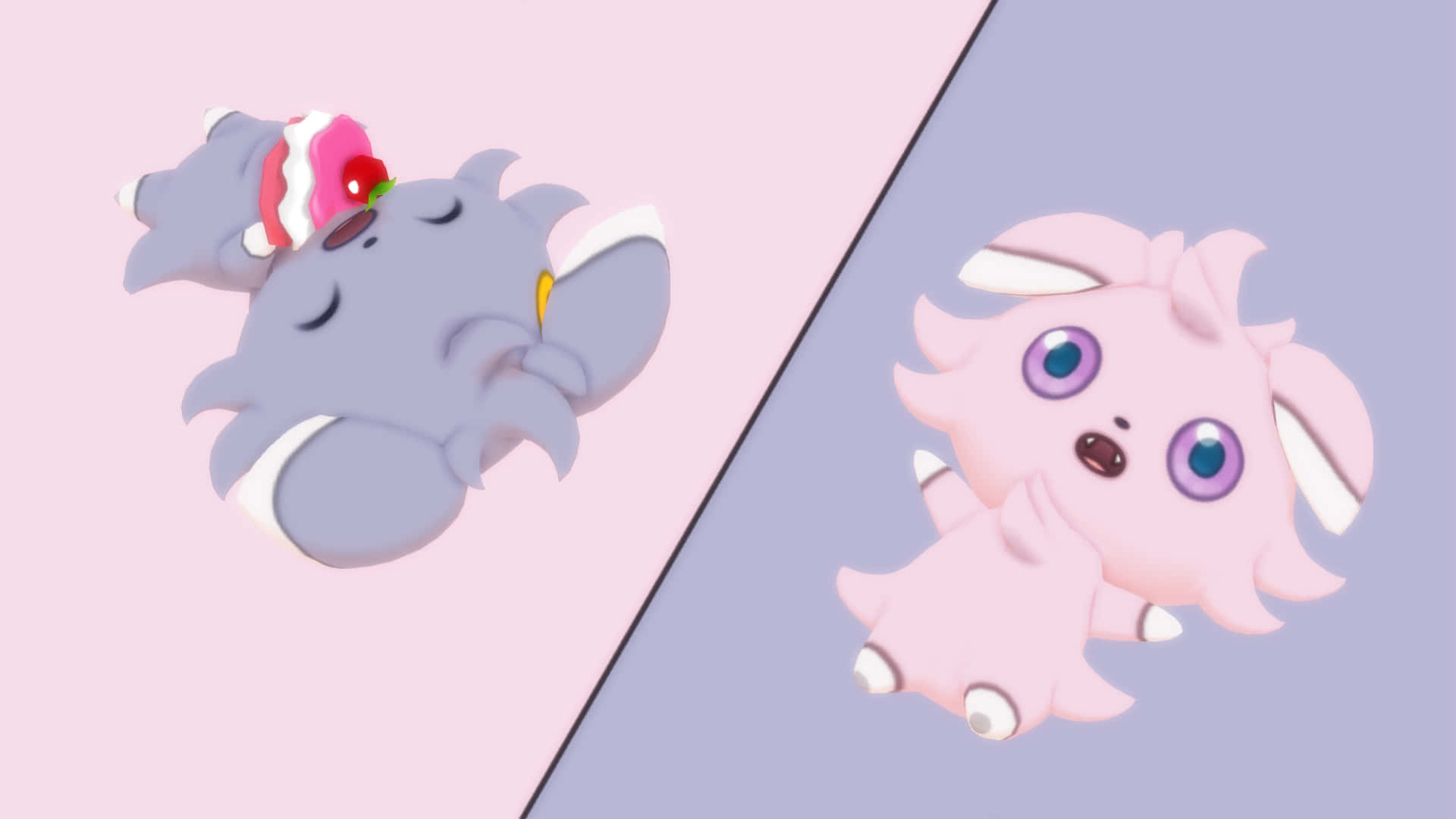 Pink And Gray Espurr Relaxing Wallpaper