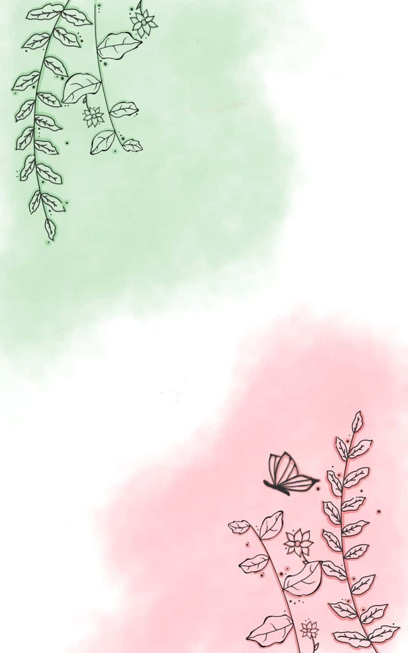 Estéticadel Pasillo En Neón Verde Y Rosa Chicle. Fondo de pantalla