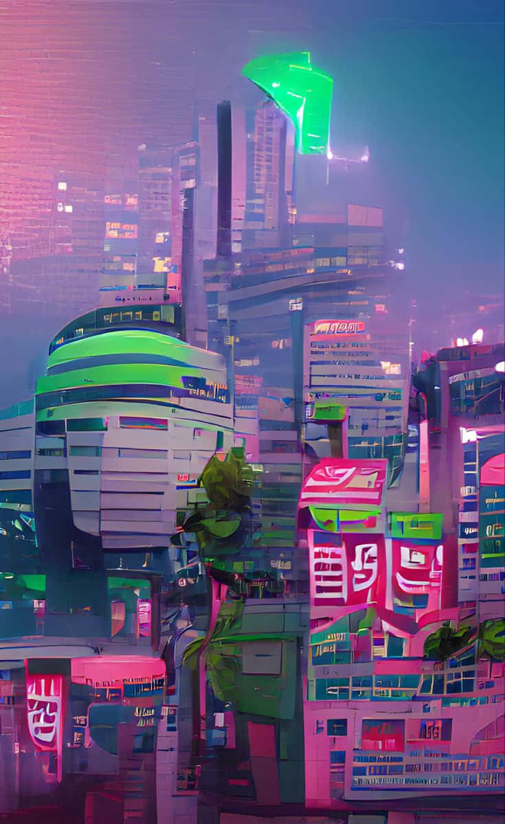 neon green and pink backgrounds