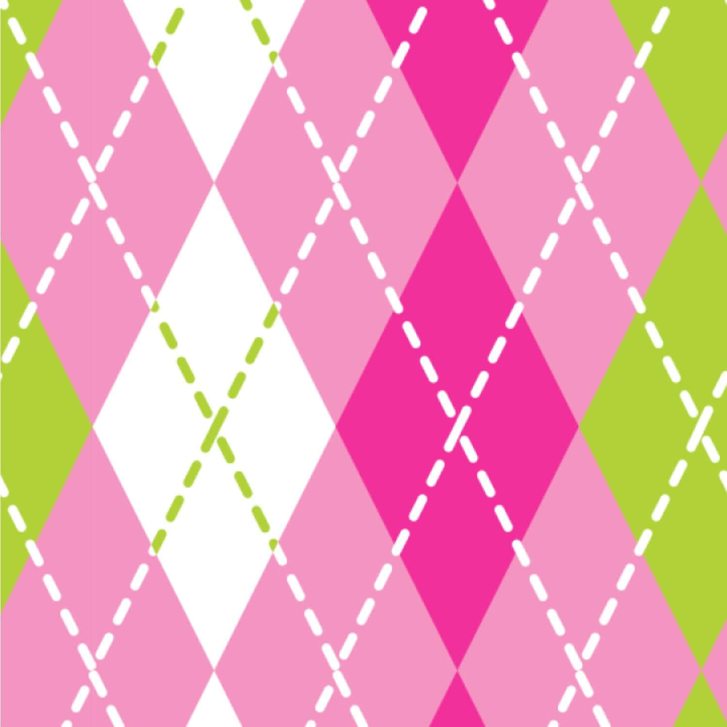 Pink And Green Background Argyle Pattern