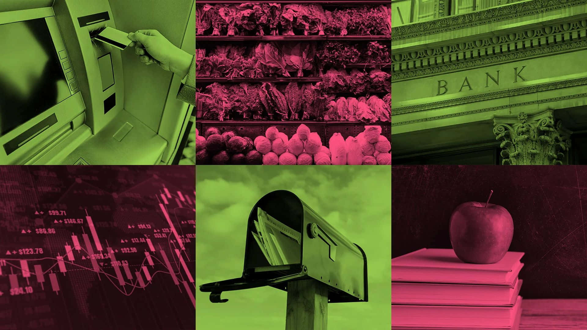 Kontras Visual Pink Dan Hijau Wallpaper