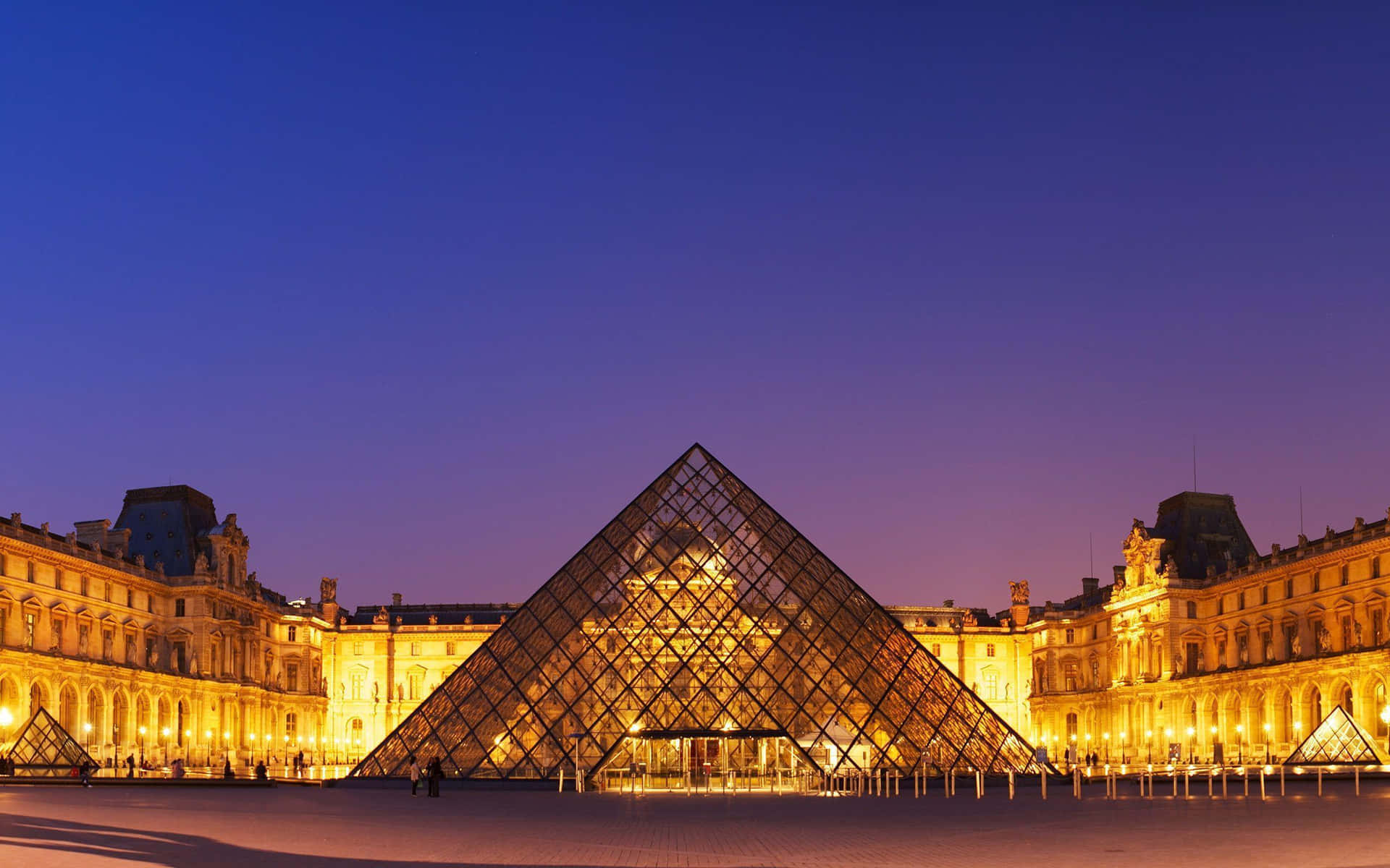 Pink And Indigo Sky Louvre Museum Picture