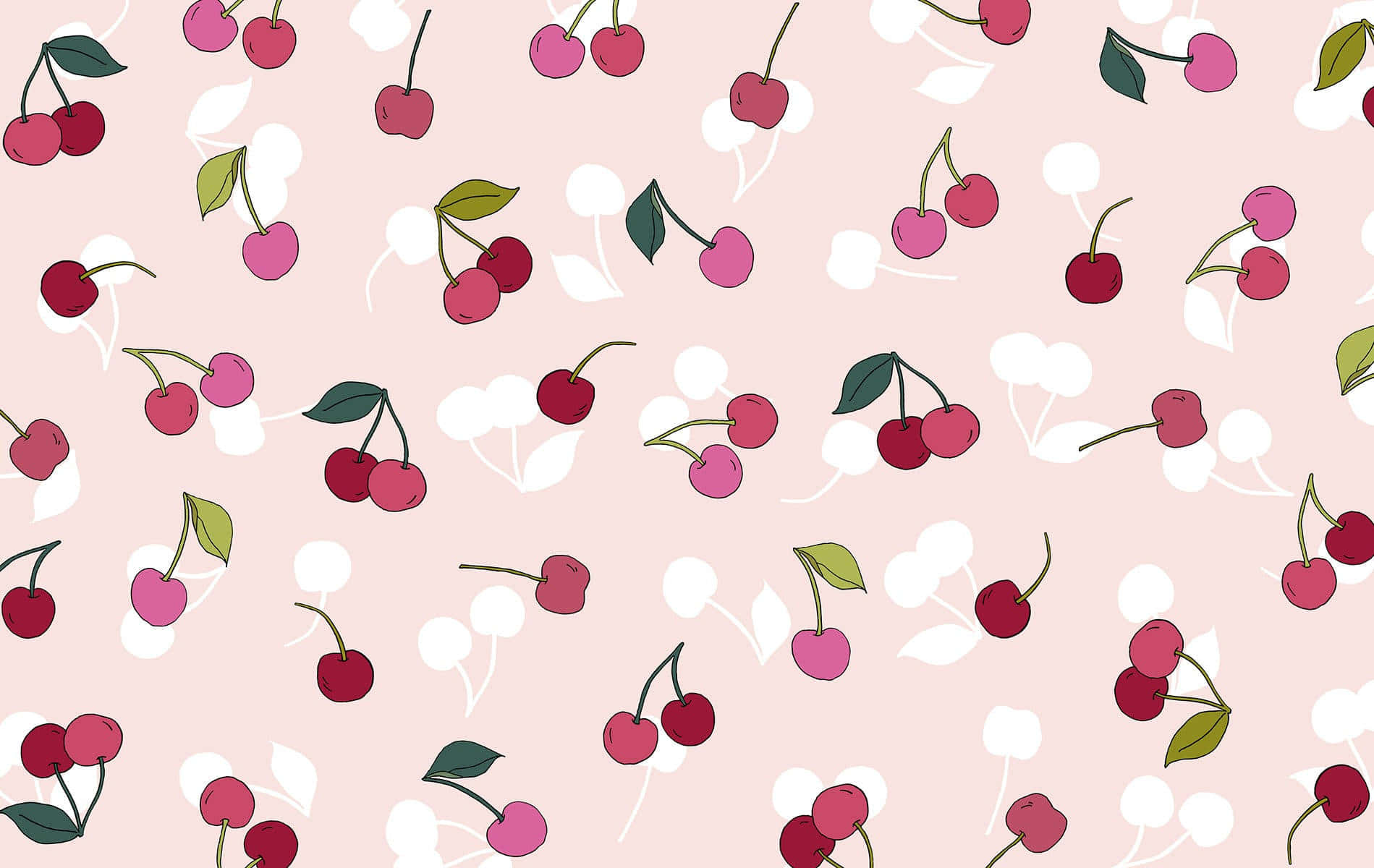 Lyserød og lilla sød kirsebær Design Wallpaper