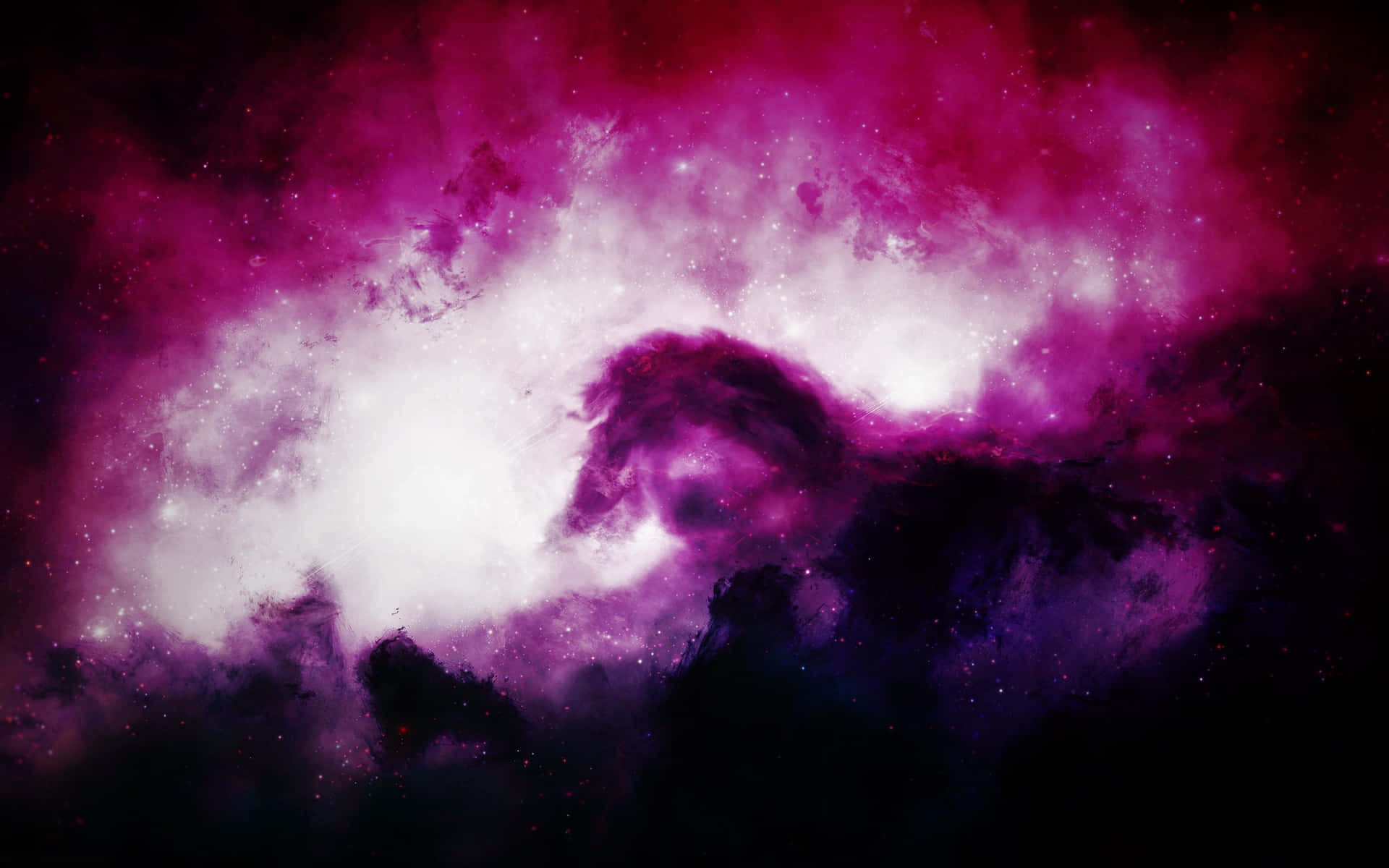 Nyd skønheden af ​​en smuk lyserød og lilla galakse. Wallpaper