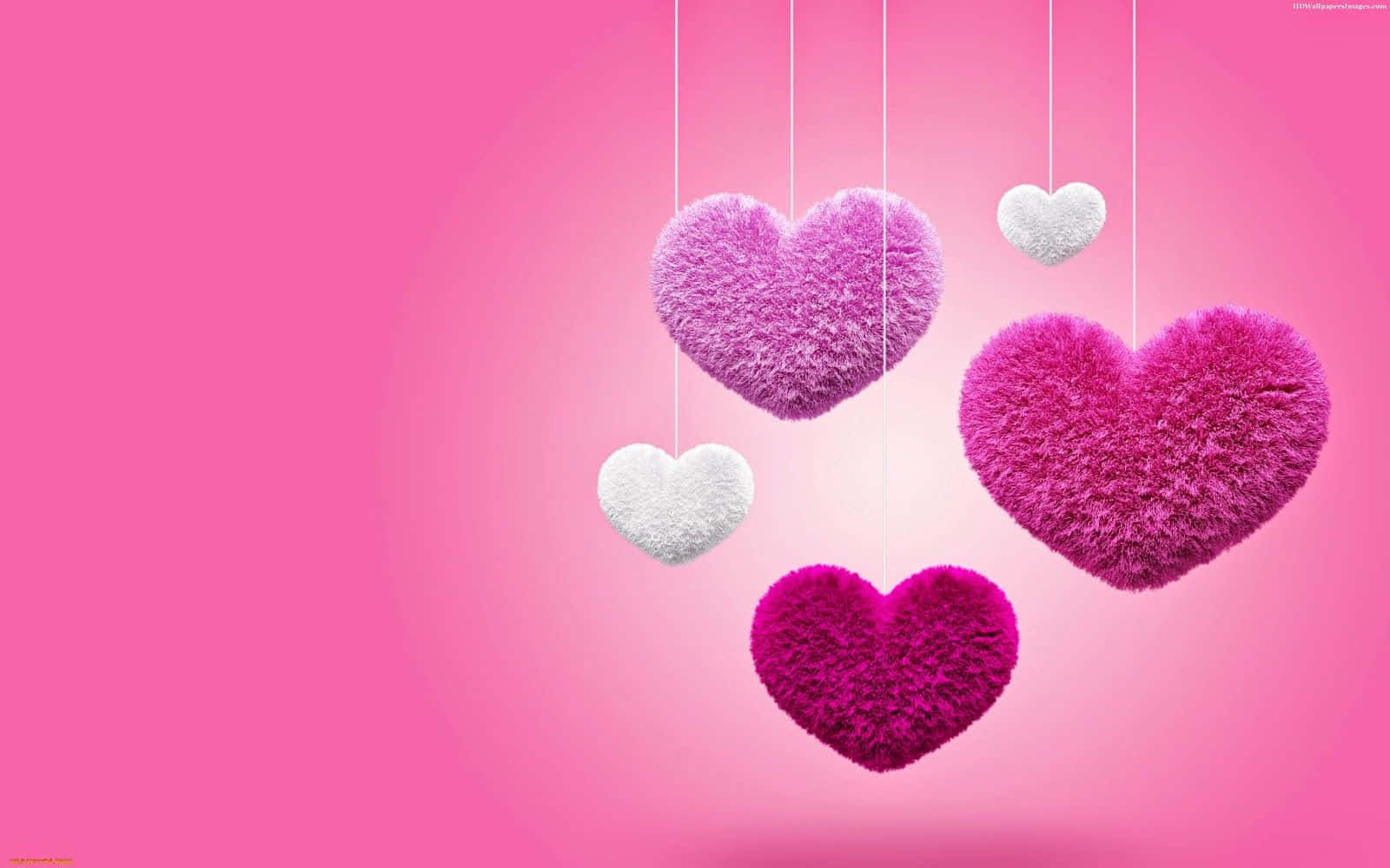 Pink og lilla minimalistisk sød Valentins hjerter Wallpaper