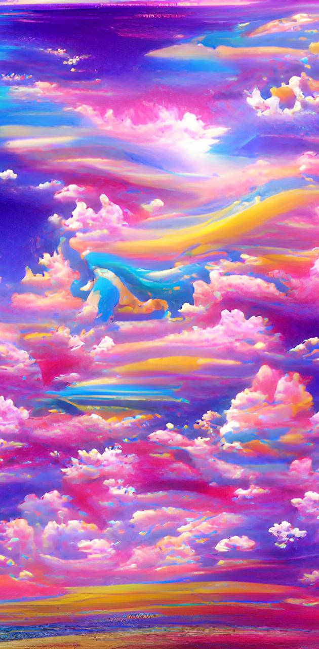 Pink And Purple Psychedelic Cloud Background