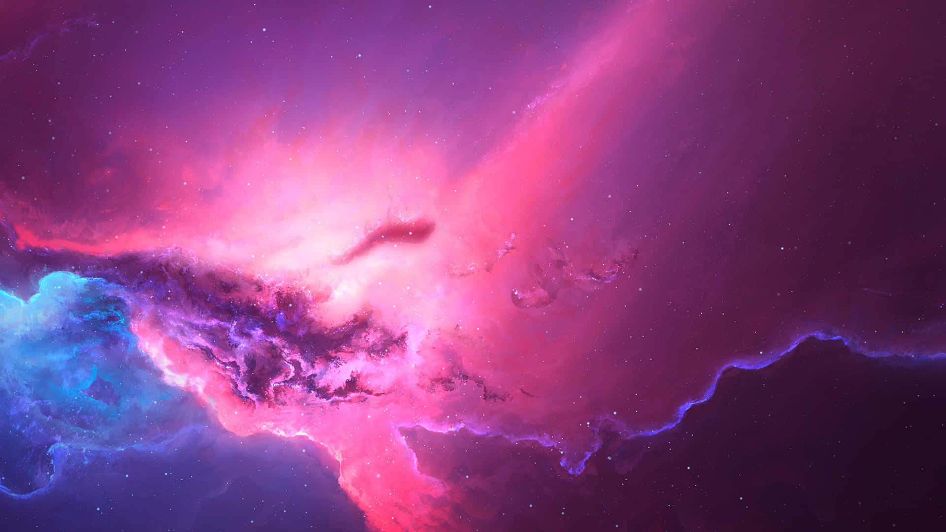 A Purple And Pink Nebula In Space