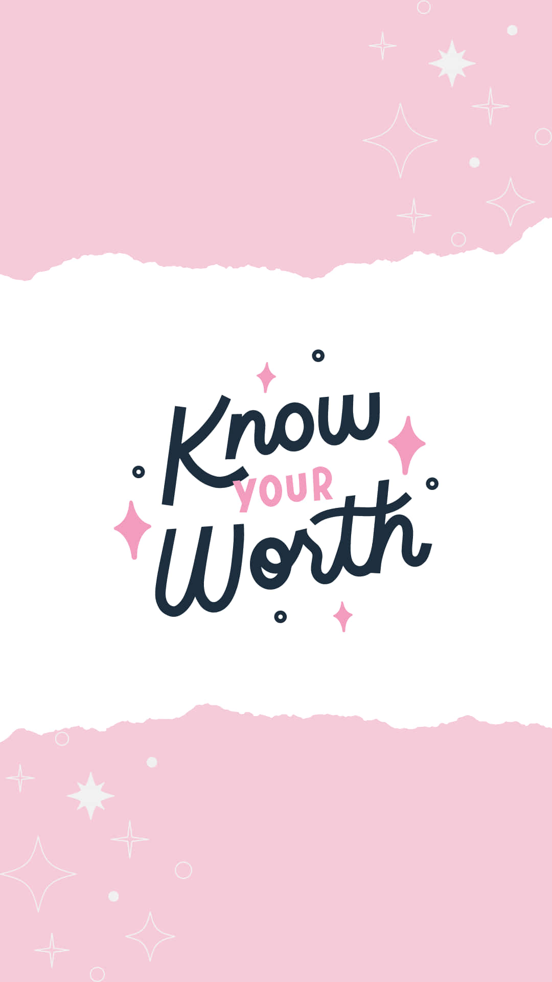 Know Your Worth Pink And Teal - Wallpaper Wallpaper