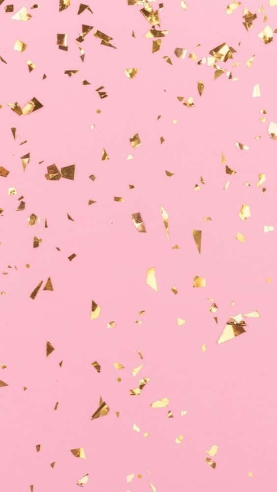 Pink And Teal - Wallpaper Gold Confetti Wallpaper
