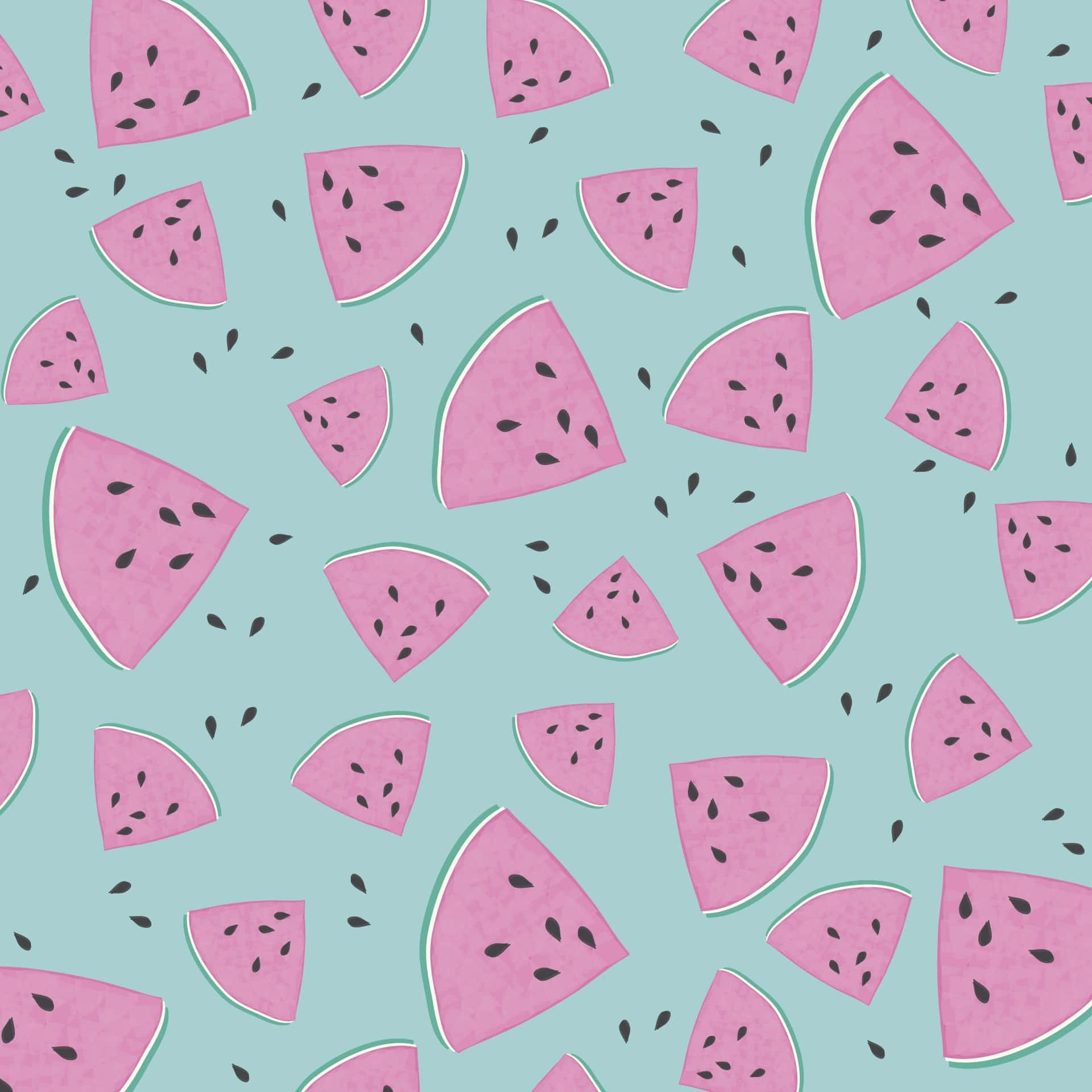 Pink Watermelon And Teal- Wallpaper Wallpaper