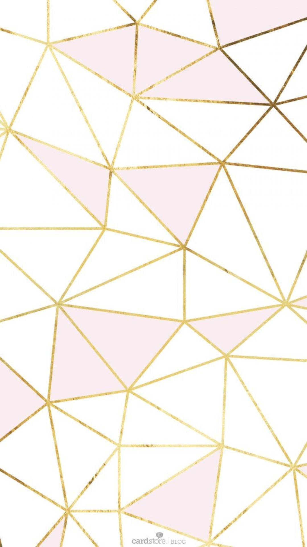 Guldoch Rosa Geometriskt Mönster Wallpaper