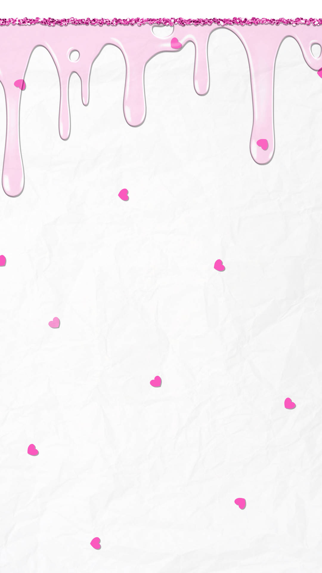 Et lyserødt papir med løbende glasur og cupcakes Wallpaper