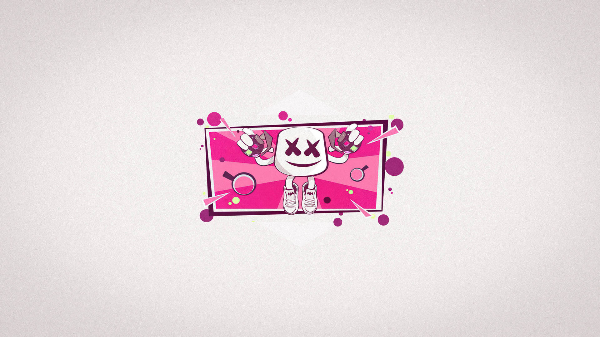 Pink And White Cartoon Character Wallpaper