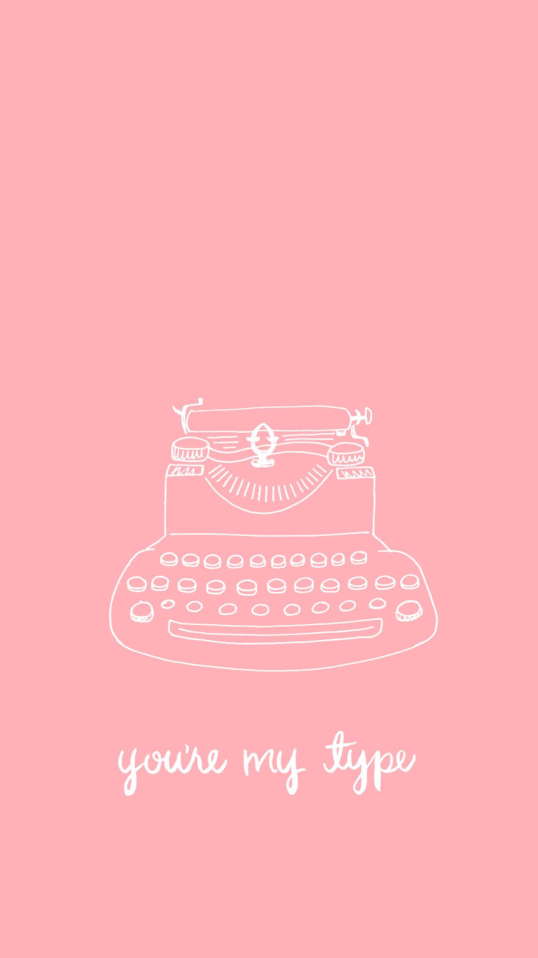 Pink And White Aesthetic Typewriter Minimalist Art Wallpaper