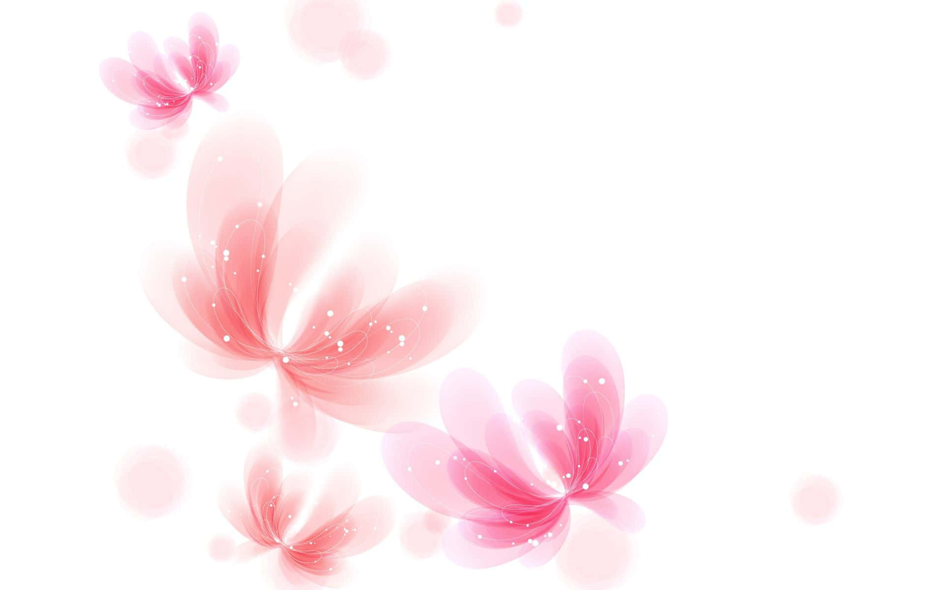 En æstetisk illustration med et lyst rosa og hvid baggrund Wallpaper