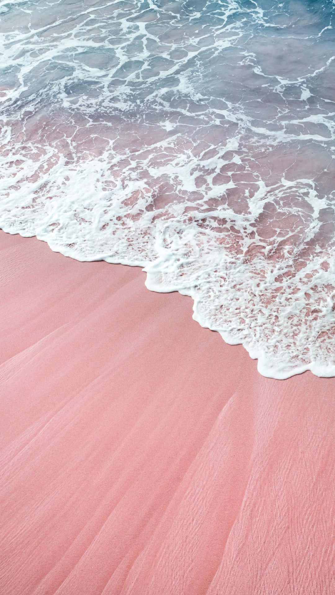 Praiade Areia Rosa Com Ondas E Oceano