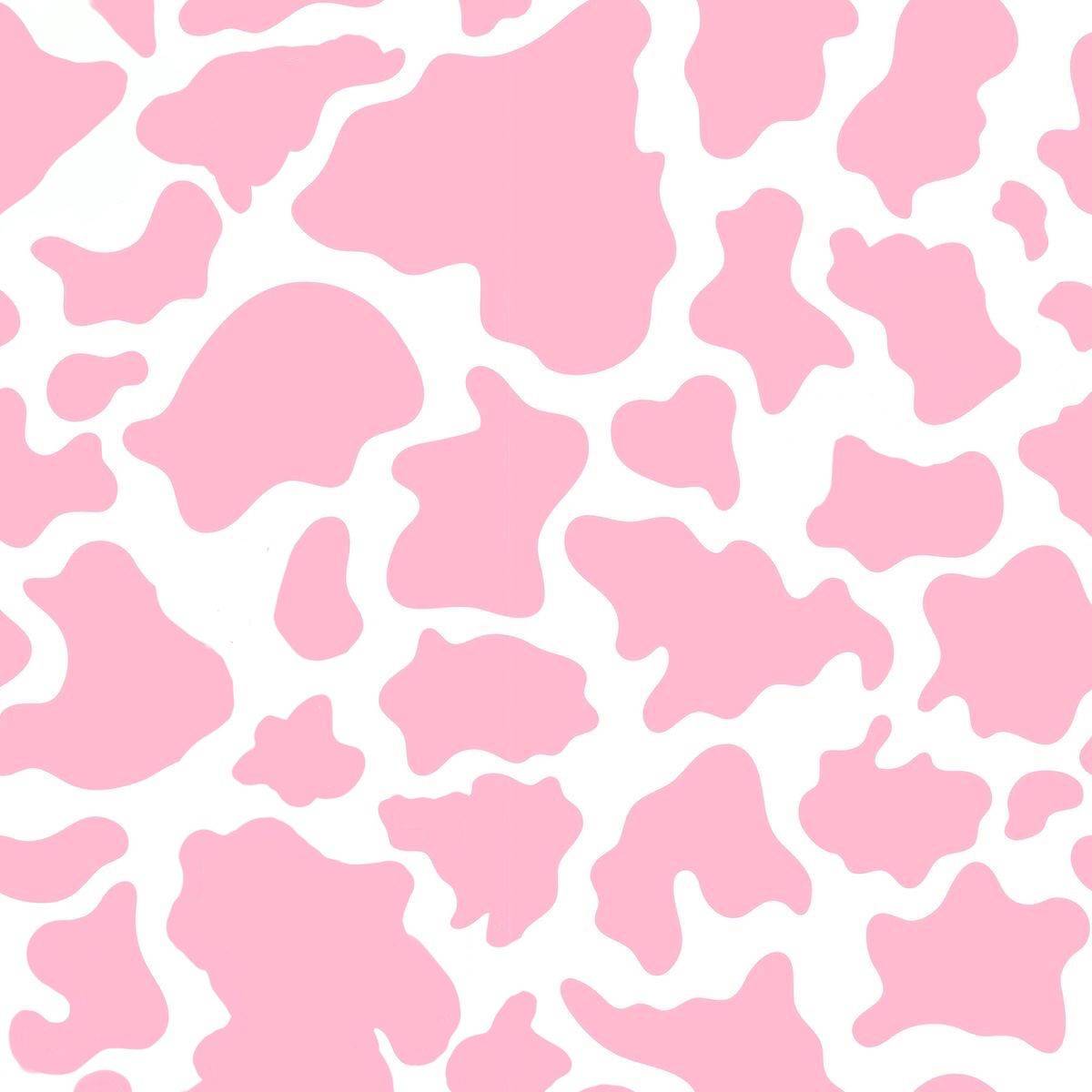 Pink And White Cow Pattern With Abstract Spots