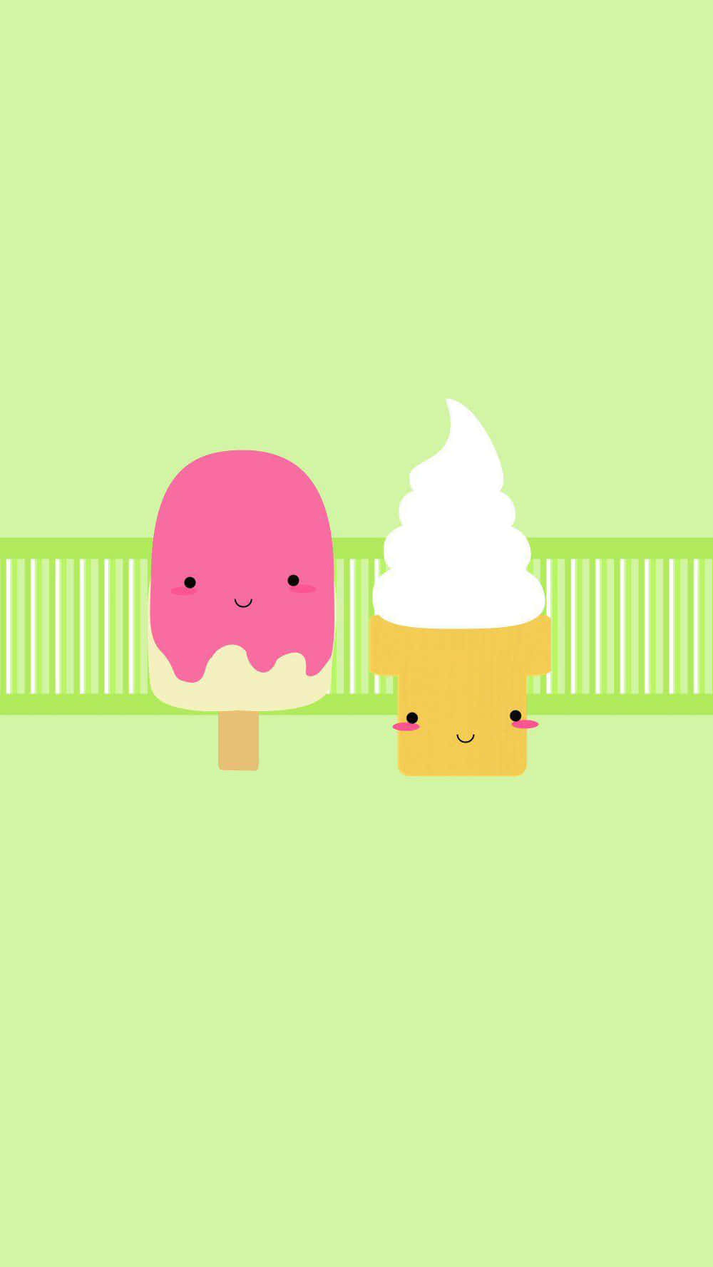 Pink And White Cute Ice Cream Wallpaper